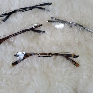 READERS 4 Pairs Eyeglasses Set in Black, SILVER  and Tortoise